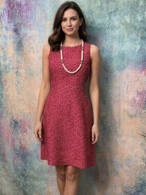 📌Ann Taylor Classic Elegant Silk Polka Dot Dress